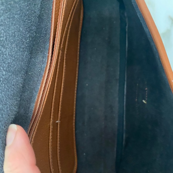 Dooney and Bourke Small Equestrian Classic Crossbody AWL Leather Black Tan Bag - Picture 8 of 12